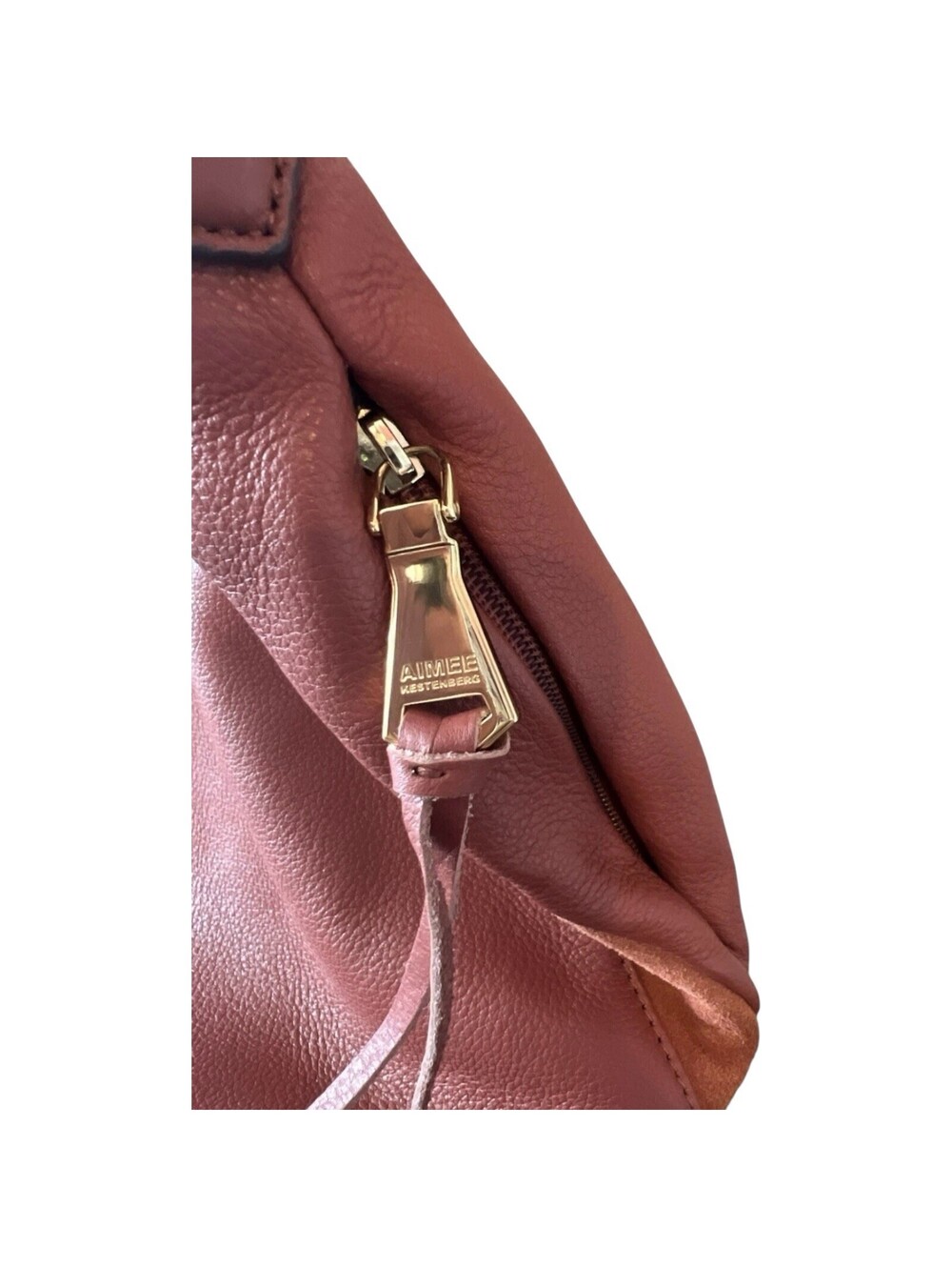 Aimee Kestenberg leather Hobo Suede burnt Orange Brown Rust Gold Hardware Purse - Picture 4 of 7